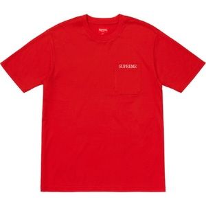 Supreme Embroidered Pocket T-Shirt (Red)